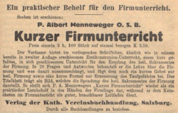 Salzburger Kirchenblatt vom 31. Mai 1916, S. 220